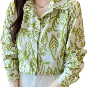 Leriya Fashion Women's Crepe Regular Fit Top Korean Style Long Sleeve